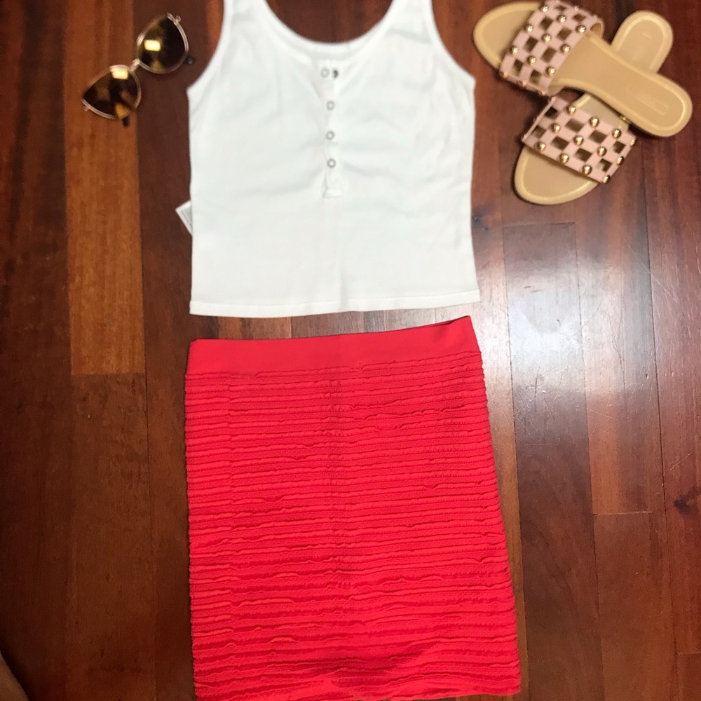 2/$20 .Bebe high waisted coral bandage skirt